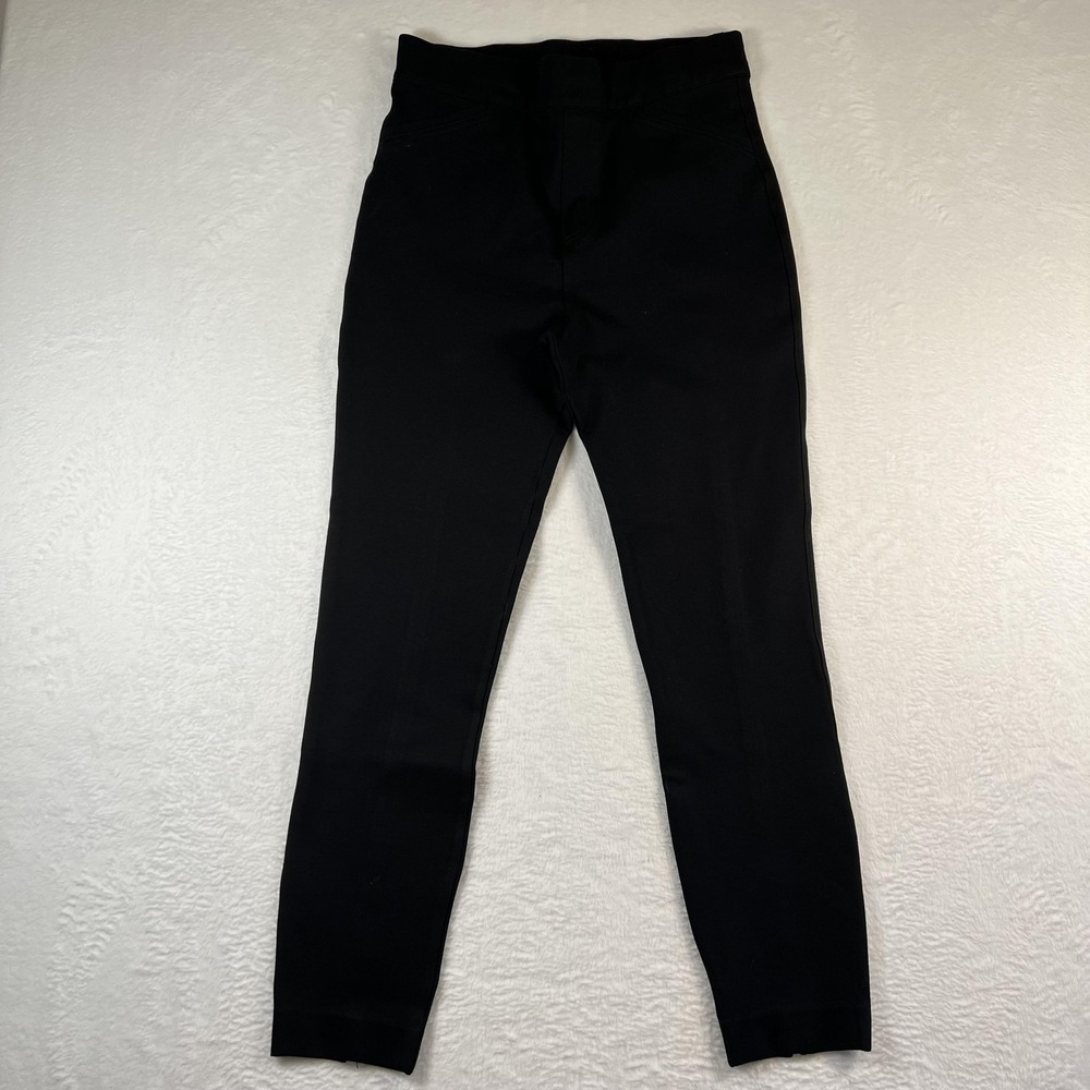 Spanx Pants Womens Medium Tall Black High Rise Skinny Leg Stretch Ponte Pull On